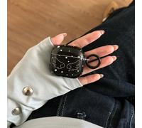 Custodia per auricolari vintage unica con motivo a stella e ali d'angelo, compatibile con 2/3/Pro, cover protettiva con design creativo compatibile con Apple 4 AirPods1/2,AirPods 3,AirPods 4,AirPods P