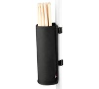 Custodia per bacchette per batteria, per bacchette, pennelli, mazzuole fino a 10 paia, due cinghie da attaccare alla batteria e al leggio (nero)