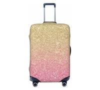 custodia per bagaglio con glitter rosa oro, protezione per valigia lavabile di alta qualità con cerniera di sicurezza e chiusura con fibbia, adatta a bagagli da viaggio da 18 a 32 pollici, taglia me