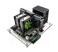 Custodia per banco di prova per PC in acrilico open air, telaio trasparente per schede madri MATX/ITX, design di raffreddamento superiore, facile montaggio, piattaforma di test per PC da gioco fai da