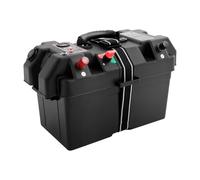 Custodia per batteria, custodia per batteria USB, custodia per batterie impermeabile e durevole, con doppia porta, display a LED, connessione rapida, per barca pneumatica campeggio auto e marina