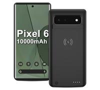 Custodia per batteria per Google Pixel 6 5G 10000mAh ricarica wireless custodia di protezione per caricabatterie di emergenza estesa, nero