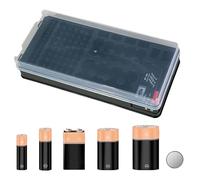 Custodia per batterie, scatola per batterie, a prova di perdita, organizer a griglia 116, per uso domestico per celle D C Aa Aaa 9 V per uso domestico all'aperto sul posto di lavoro desktop industria