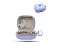 Custodia per Beats Powerbeats Fit Wireless Headphones,daunke Soft Silicone Custodia delicata sulla pelle con fibbia rotonda, protezione completa, viola