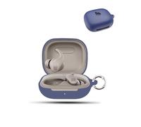 Custodia per Beats Powerbeats Fit Wireless Headphones, morbida custodia protettiva in silicone, delicata sulla pelle, con fibbia rotonda, protezione completa, blu scuro