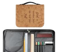 Custodia per bibbia con manico, in pelle PU, con manico superiore, portatile, per la maggior parte dei libri, protezione manuale per leggere bibbie studio, chiesa, viaggi, lettura e diario