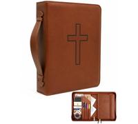 Custodia Per Bibbia Con Organizer, Per Uomo E Donna, (Dimensioni Esterne: 28,2 × 21,5 × 6,7 cm),Ideale Per Lo Studio Biblico, Le Funzioni Religiose E Come Regalo Cristiano