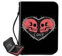 Custodia per bibbia con teschio rosso, grande custodia protettiva per la Bibbia, borsa per il trasporto della Bibbia, con cerniera e tasche interne per organizzare la Bibbia, regali cristiani per