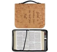 Custodia per Bibbia - Custodia protettiva in pelle PU, borsa portatile, custodia resistente | Elegante supporto per il trasporto con manico per leggere, studiare, viaggiare, chiesa, college, ufficio