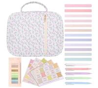 Custodia per Bibbia per Donna, Kit per Bibbia di Capacità, con Linguette Penne Note Adesive Evidenziatori, con Maniglia, 8, 9x11, 4x3, 2 Pollici, Stile 4