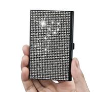 Custodia per biglietti da visita in metallo con strass Custodia per biglietti da visita in metallo Organizzatori Tasca 93x61mm Lega