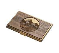 Custodia per Biglietti da Visita Porta biglietti da visita in legno creativo Porta biglietti da visita in metallo da lavoro in acciaio inossidabile Porta carte portatile maschile e femminile Porta Big