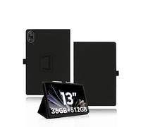 Custodia per Blackview Mega 8 Tablet 13 pollici, yystao PU Custodia Compatibile con Blackview Tablet Mega 8 - Cinturino da polso, pelle testurizzata Design pieno avvolgente, Nero