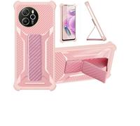Custodia per Blackview Shark 8 Coque Custodia Case Ibrida [Con protezione dello schermo in vetro temperato] [supporto magnetico pieghevole] [resistente alle impronte digitali smerigliato] Rosa