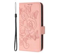 Custodia per Boost Summit5 Wallet Cover, Retro Flowers Design Pattern Custodia, PU+TPU Pelle Shell, [Carta Fessura] Flip Wallet Case Adatto per Boost Summit5, Rosa