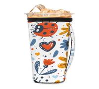 Custodia per caffè freddo riutilizzabile con manico, in neoprene, isolante, per bevande fredde, tazza da caffè, accogliente, adatta a tazze, bicchieri, tazze da 510-907 g (M)