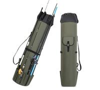 Custodia per Canna da Pesca per Trabucco Atomic X2 Allround 2017 | Oxford 600D | Grande Capacit | 5 Tasche | Tracolla Regolabile | Pieghevole | Cerniera Laterale | Organizzazione Uscita Pesca