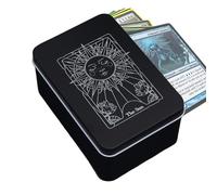 Custodia per carte dei tarocchi Fortune Telling Card Storage, A, | Piccola scatola dei tarocchi del metallo, scatola del supporto della carta dei tarocchi stampata del sole della luna per la
