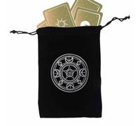 Custodia per carte dei tarocchi, misteriosa borsa per tarocchi magici neri, custodia per carte dei tarocchi con coulisse per carte da gioco Rider Waite Tarocchi Deck Oracle Cards, tipo B, Refer to