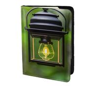 Custodia per carte di credito in pelle con stampa Firefly e lanterna, accessori da viaggio, porta passaporto, portafoglio per donne e uomini, nero, Taglia unica