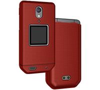Custodia per CAT S22 Flip Phone, Nakedcell Slim Hard Shell Protector Cover - Rosso
