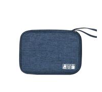 Custodia per cavi da viaggio borsa multifunzionale impermeabile portatile elettronica borsa da viaggio per cavo dati banca di alimentazione cuffie, Blu scuro, Casual