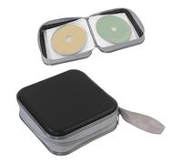 Custodia per CD, 48 custodie per CD/DVD, in plastica rigida, per auto, casa, ufficio, viaggi, Nero