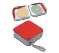 Custodia per CD, 48 custodie per CD/DVD, in plastica rigida, per auto, casa, ufficio, viaggi (rosso)