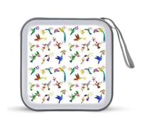 Custodia per CD con colibrì tropicale e colibrì divertente, per contenere 40 DVD, collezione DVD, per auto, casa, viaggio