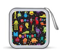 Custodia per CD con motivo a mostri, per 40 CD e DVD, per auto, casa, viaggio