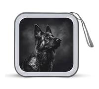 Custodia per CD con pastore tedesco, portatile, capacità 40 DVD, organizer per auto, viaggi, Stile:, Taglia unica