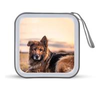 Custodia per CD con ritratto di cane pastore tedesco, per 40 CD e DVD, per auto, casa, viaggio