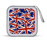Custodia per CD divertente con bandiera del Regno Unito, 40 capacità di supporto per DVD, raccoglitore portatile per dischi di archiviazione per auto, casa, viaggi