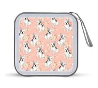 Custodia per CD divertente con cane Bulldog francese e cuore per occhiali da sole, organizer per 40 CD e DVD, per auto, casa, viaggio