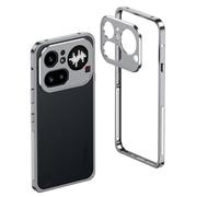 Custodia per cellulare con cornice in metallo per Nothing Phone 4a Pro, con protezione per fotocamera, grigio