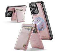 Custodia per cellulare con porta carte su e giù adatta per iPhone 14 Pro max, RFID (antifurto), supporta la funzione di aspirazione magnetica dell'auto, porta carte di credito oro rosa