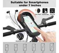 Custodia per cellulare da bicicletta con supporto per manubrio, impermeabile, compatibile con touchscreen, borsa da telaio anteriore per bicicletta