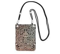 Custodia per cellulare da donna, borsa a portafoglio con tracolla nera, calendario Maya, fine del mondo, borsa da viaggio