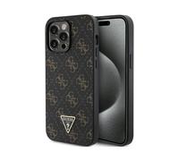 Custodia per cellulare Guess GUHCP15XPG4GPK 4G Triangle Metal Logo Nero - iPhone 15 Pro Max