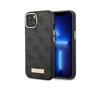 Custodia per cellulare Guess GUHMP14MU4GPRK 4G Logo Plate Black per Magsafe - iPhone 14 Plus