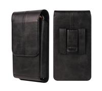 Custodia per Cellulare in Pelle da Uomo Nero, Marsupio da Cintura per Smartphone, Porta Telefono Sacchetto da Cintura Cellulare Pelle Marsupio Portafoglio Portacarte Fondina con Passante per Cintura