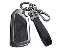 Custodia per chiave auto compatibile con VW Volkswagen ID3 ID4 Seat Leon MK4 Golf 8 GTI Skoda Octavia Tarraco Ateca 3 pulsanti in lega con portachiavi in pelle (custodia per chiave nera)