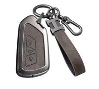 Custodia per Chiave Auto Grigia Compatibile con VW Volkswagen Golf 8 Cupra Formentor Born Seat Leon Ateca Skoda Octavia Enyaq ID3 ID4, Custodia per Chiave in Lega con 3 Pulsanti e Portachiavi in Pelle