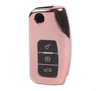 Custodia per chiave in TPU a basso profilo per Ford per Focus per Fiesta per Mondeo 3 pulsanti remoto confortevole al tatto (rosa)