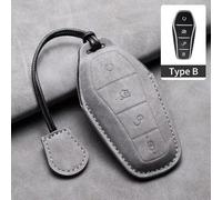 Custodia per Chiave Telecomando Auto per BYD Tang EV600 Han EV Yuan ATTO 3 Song Plus PRO Max DMI QIN Portachiavi in Pelle (Grigio B2)