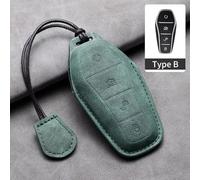 Custodia per Chiave Telecomando Auto per BYD Tang EV600 Han EV Yuan ATTO 3 Song Plus PRO Max DMI QIN Portachiavi in Pelle (Verde B2)
