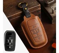 Custodia per chiave telecomando Toyota per RAV4 per Prime Leather Remote Key Skin progettata per abbinare la posizione dei pulsanti e proteggere dalle cadute 2016 2022 (marrone)