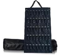 Custodia per chiavi arrotolabile, portatile, con 30/40/50 posizioni chiave, per auto, vendite, immobiliare, gestione alberghiera, Nero , 40 Hooks (Positions), moderno