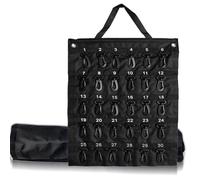 Custodia per chiavi arrotolabile, portatile, con 30/40/50 posizioni chiave, per auto, vendite, immobiliare, gestione alberghiera, Nero , 30 Hooks (Positions), moderno