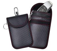 Custodia Per Chiavi Auto Anti Rfid, 2 Pezzi Anti Rfid Car Key Pouch, Protezione Dal Furto Di Segnale, Protezione Da Hacking, Faraday Keyless Schermatura (Struttura In Fibra Di Carbonio) Nero